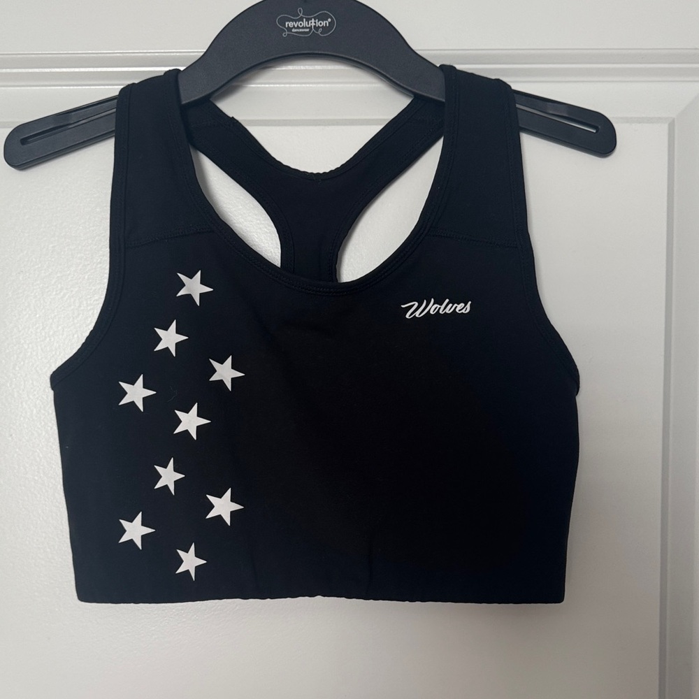 Darc Sport Black Sports Bra with White Stars